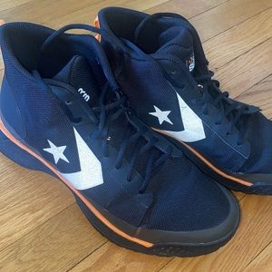 Converse vinyl boot. Orange, green and black